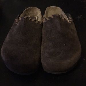 Brown Tatami slip ons by Birkenstock